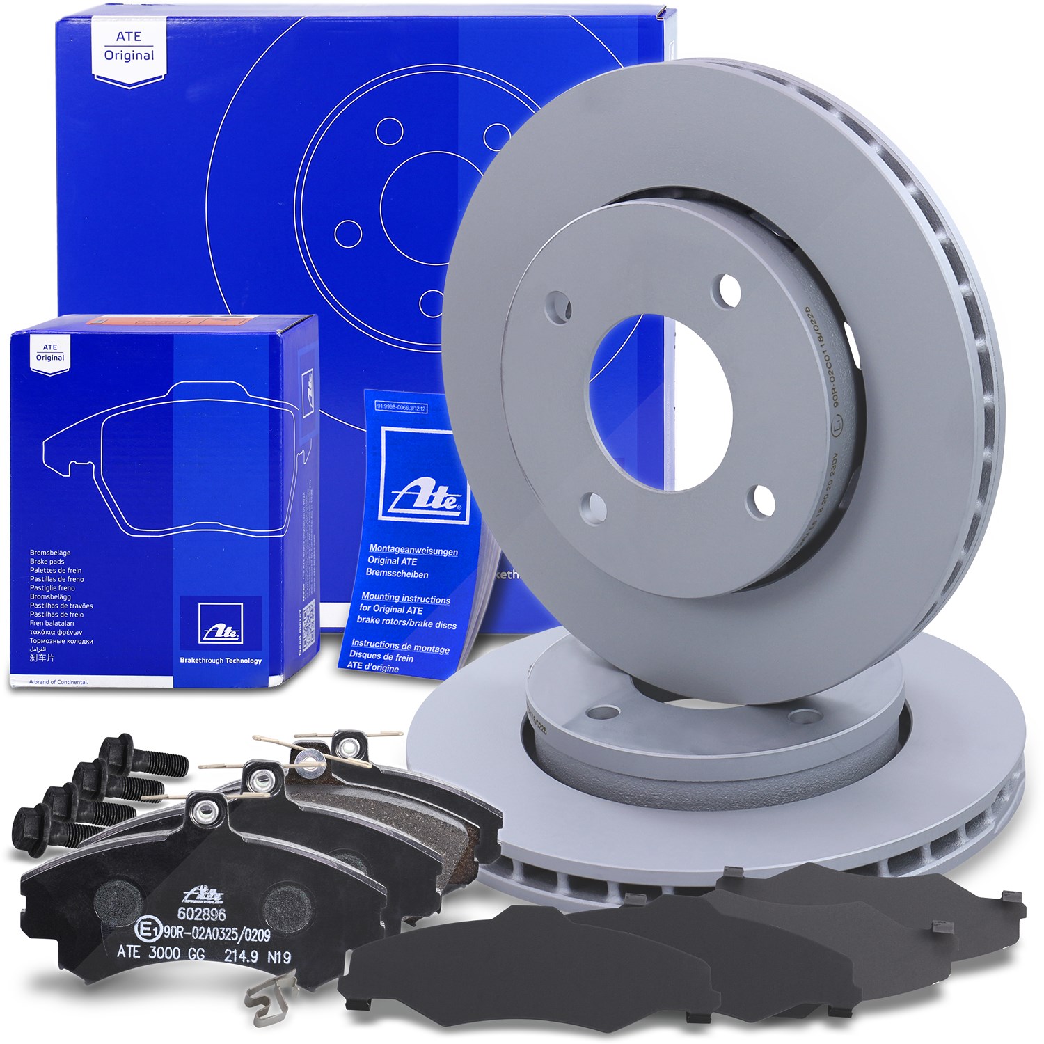 Ate Bremsscheiben+Bremsbeläge Vorderachse Belüftet [Hersteller-Nr. 10696656] für Smart, Mitsubishi