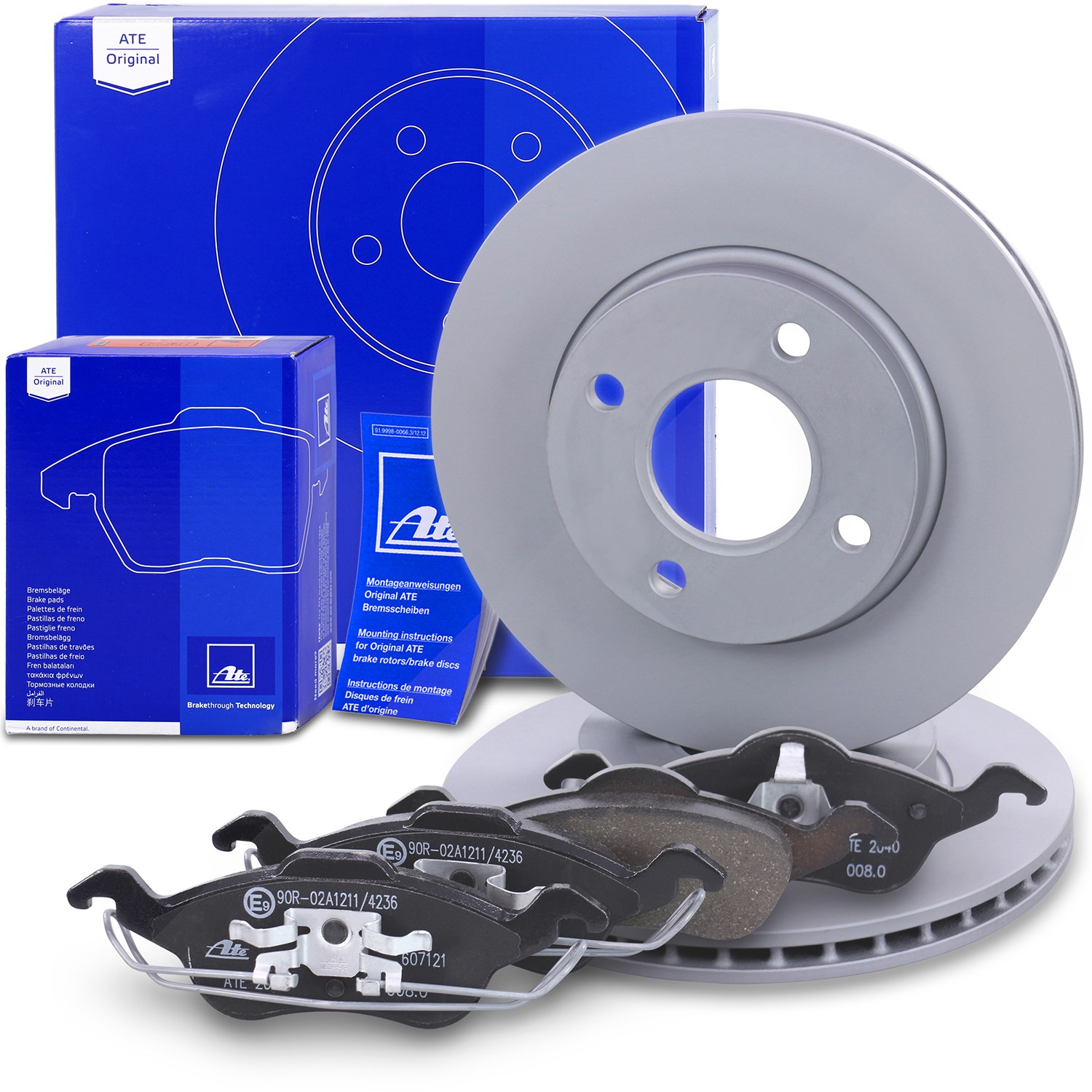 Ate Bremsscheiben+Bremsbeläge Vorderachse Belüftet [Hersteller-Nr. 10696250] für Ford