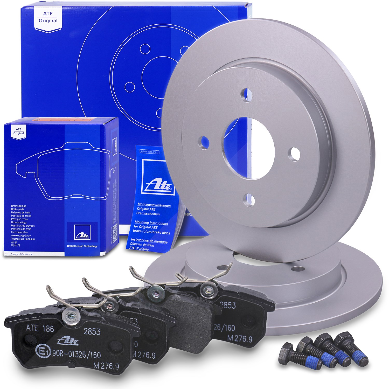 Ate Bremsscheiben+Bremsbeläge Hinterachse Voll [Hersteller-Nr. 10696594] für Ford