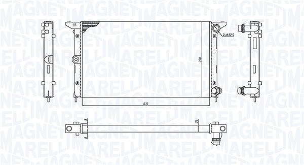 Magneti Marelli Kühler, Motorkühlung [Hersteller-Nr. 350213194900] für Seat, VW, Ford