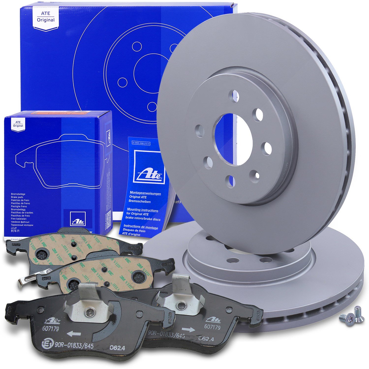 Ate Bremsscheiben+Bremsbeläge Vorderachse Belüftet [Hersteller-Nr. 10696346] für Opel, Vauxhall