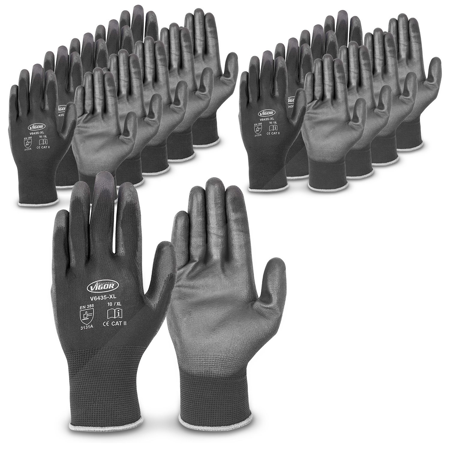 Vigor 10 Paar Arbeitshandschuhe (Größe 10/XL) [Hersteller-Nr. 40511337]