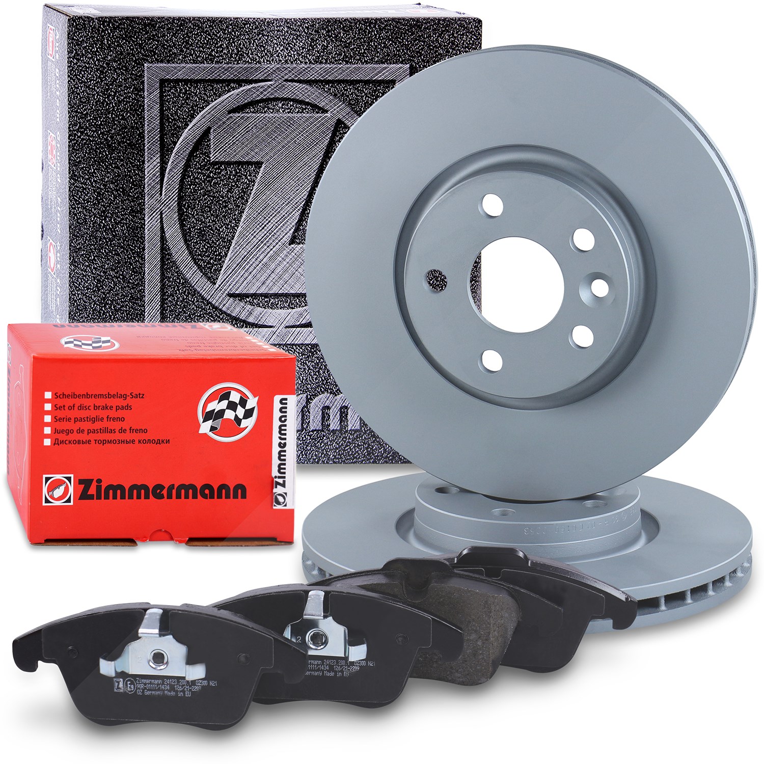 Zimmermann Bremsscheiben+Beläge Vorne [Hersteller-Nr. 40511332] für Land Rover, Ford, Volvo