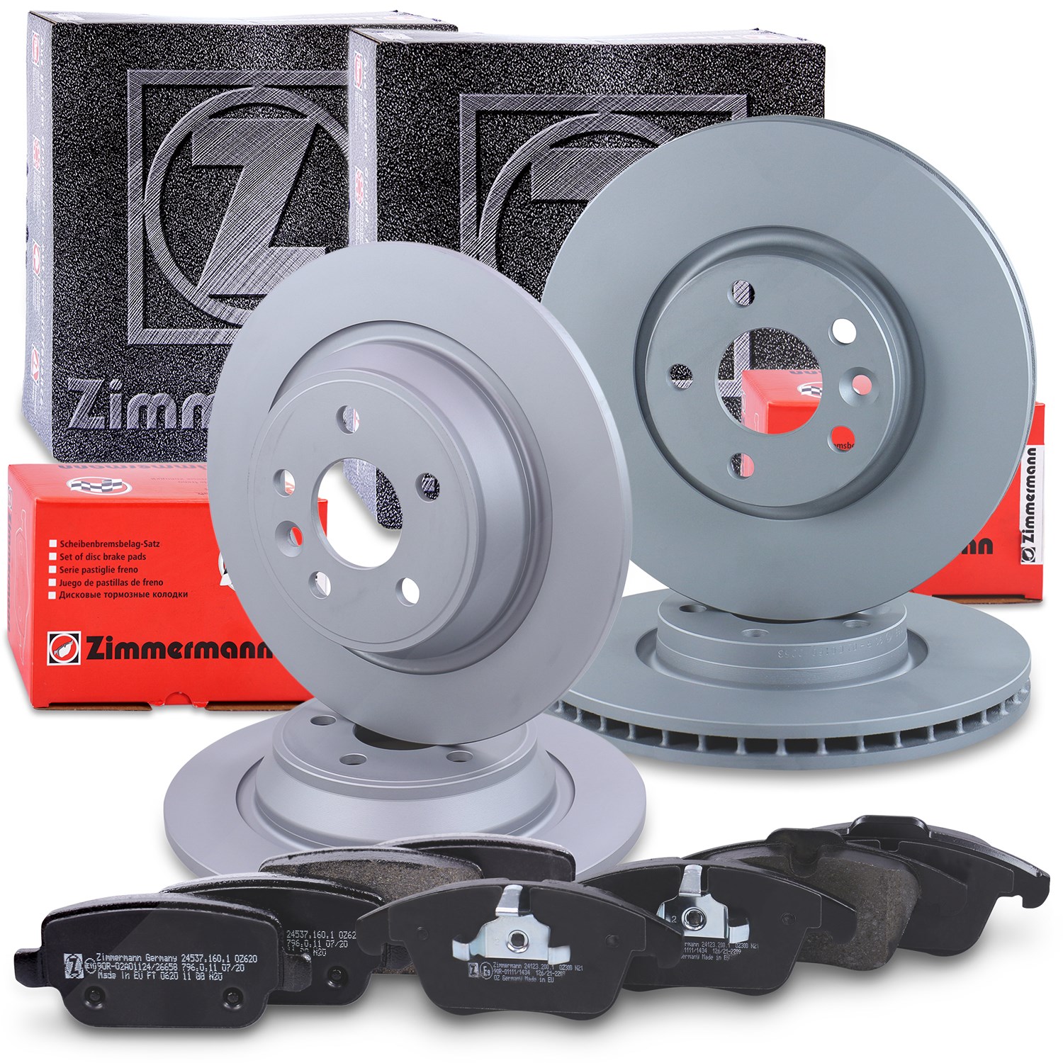 Zimmermann 4x Bremsscheiben+Beläge Vorne+Hinten [Hersteller-Nr. 40192155] für Ford