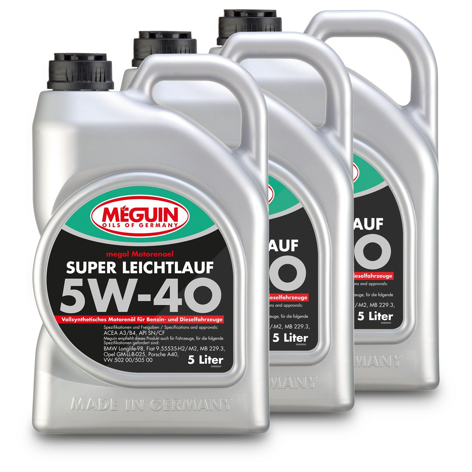 Meguin 3x 5 L megol Motorenöl Super Leichtlauf SAE 5W-40 vollsynthetisch [Hersteller-Nr. 4809]