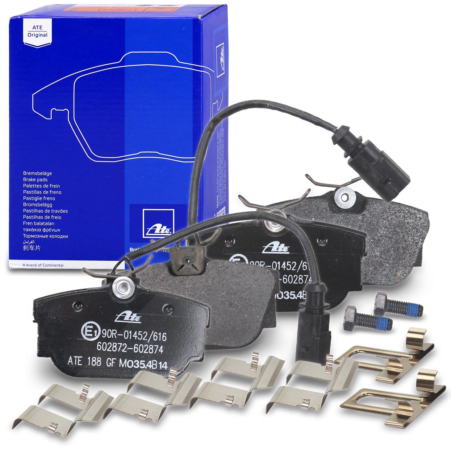 Ate Bremsbelagsatz mit Warnkontakt hinten [Hersteller-Nr. 13.0460-2872.2] für Ford, VW, Seat