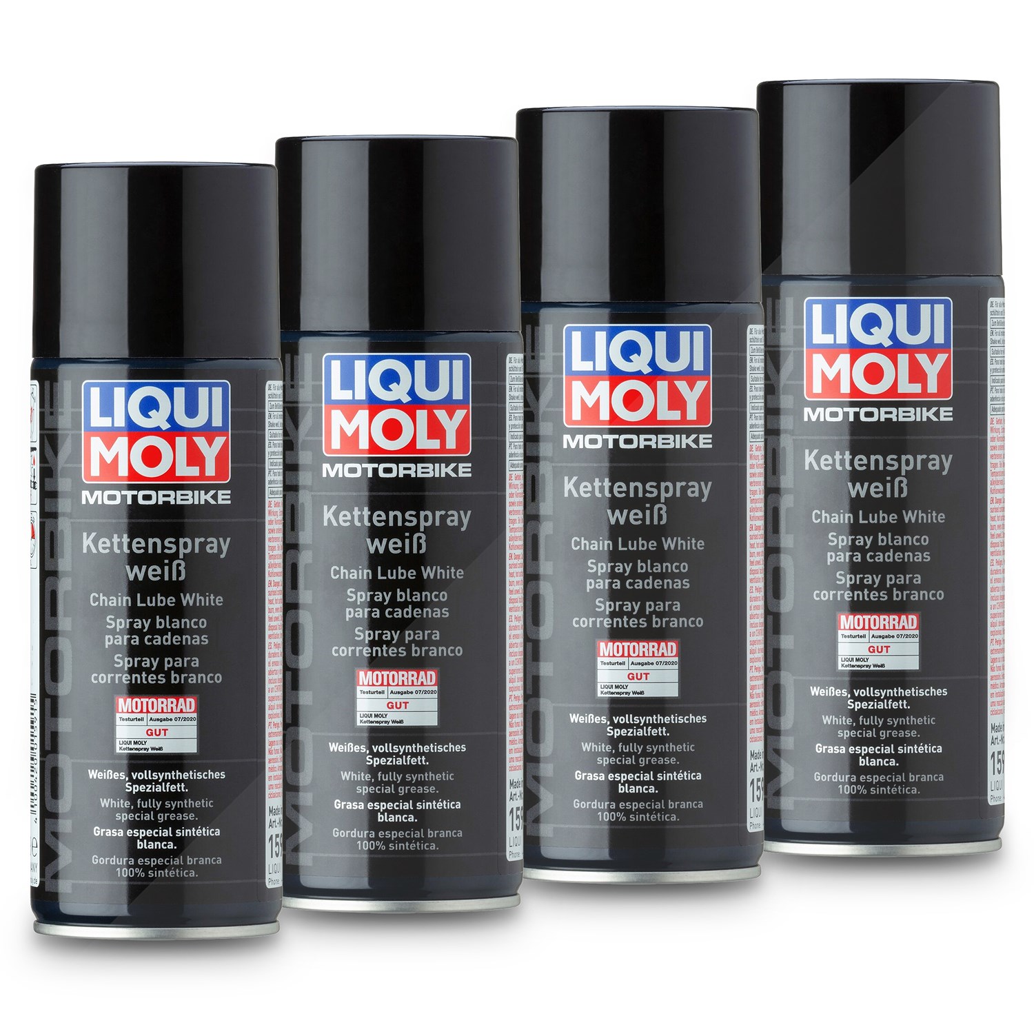Liqui Moly 4x 400 ml Motorbike Kettenspray weiß [Hersteller-Nr. 1591]