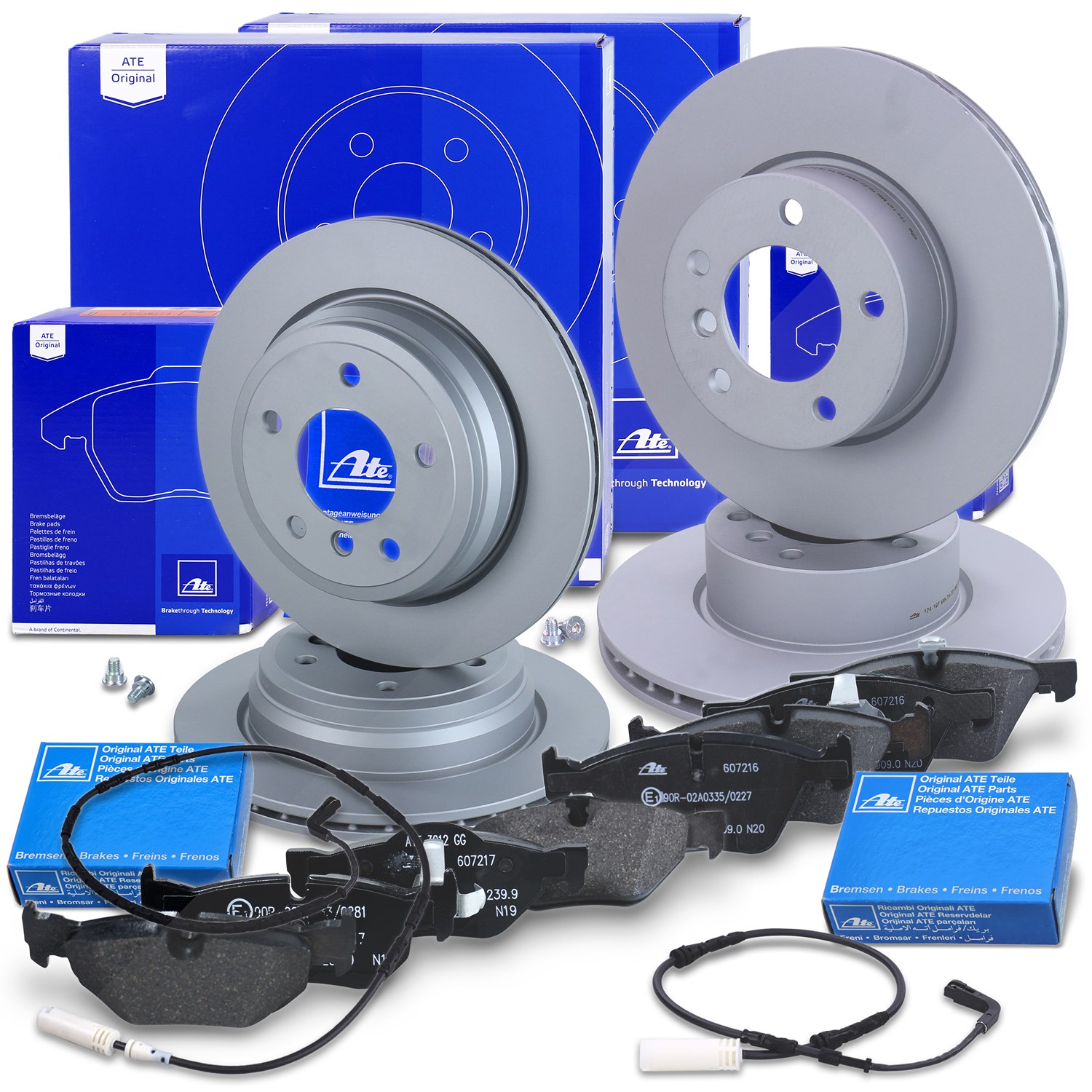 Ate Bremsscheiben+Beläge+VWK Vorne+Hinten [Hersteller-Nr. 10702328] für BMW