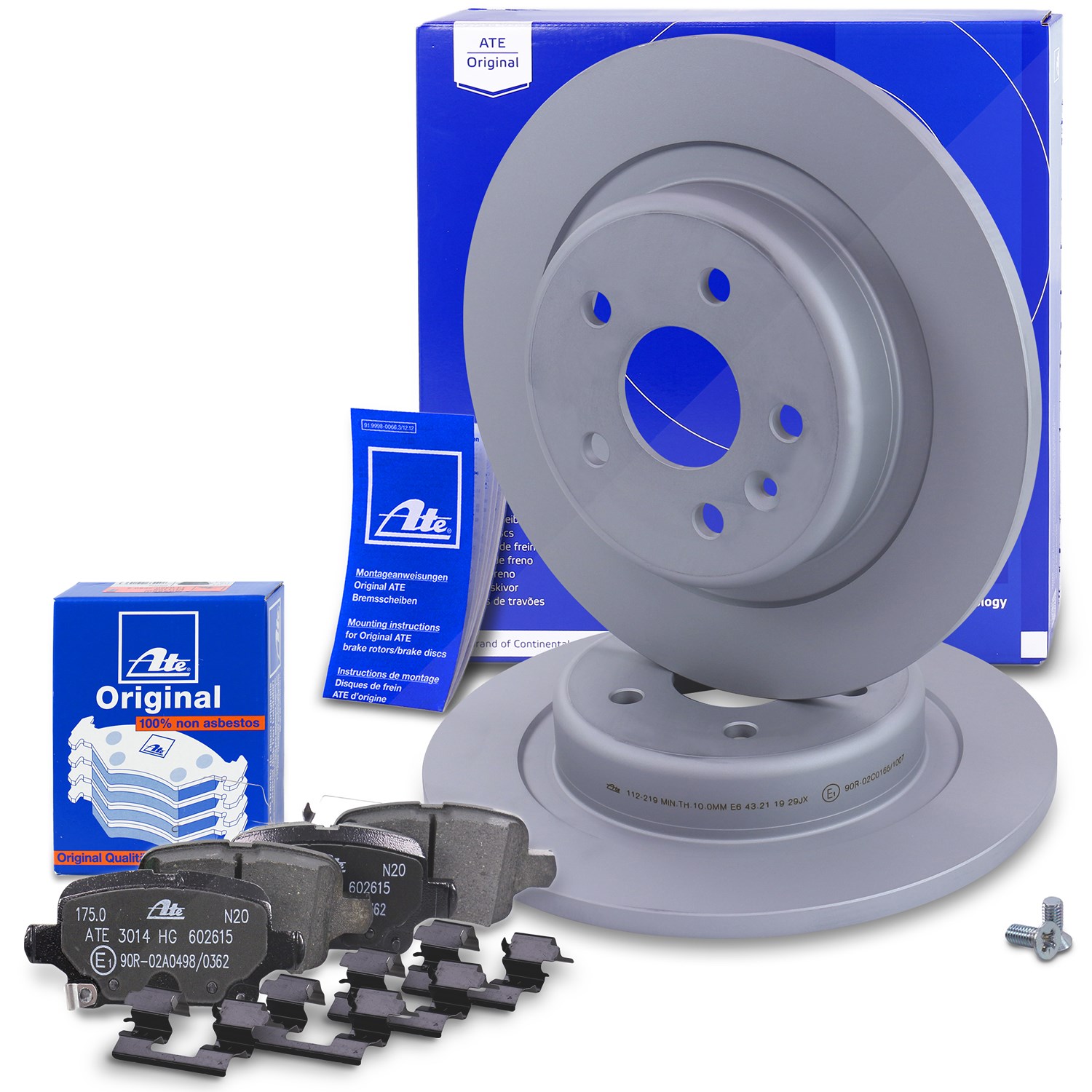 Ate Bremsscheiben +Bremsbeläge hinten [Hersteller-Nr. 40513765] für Opel