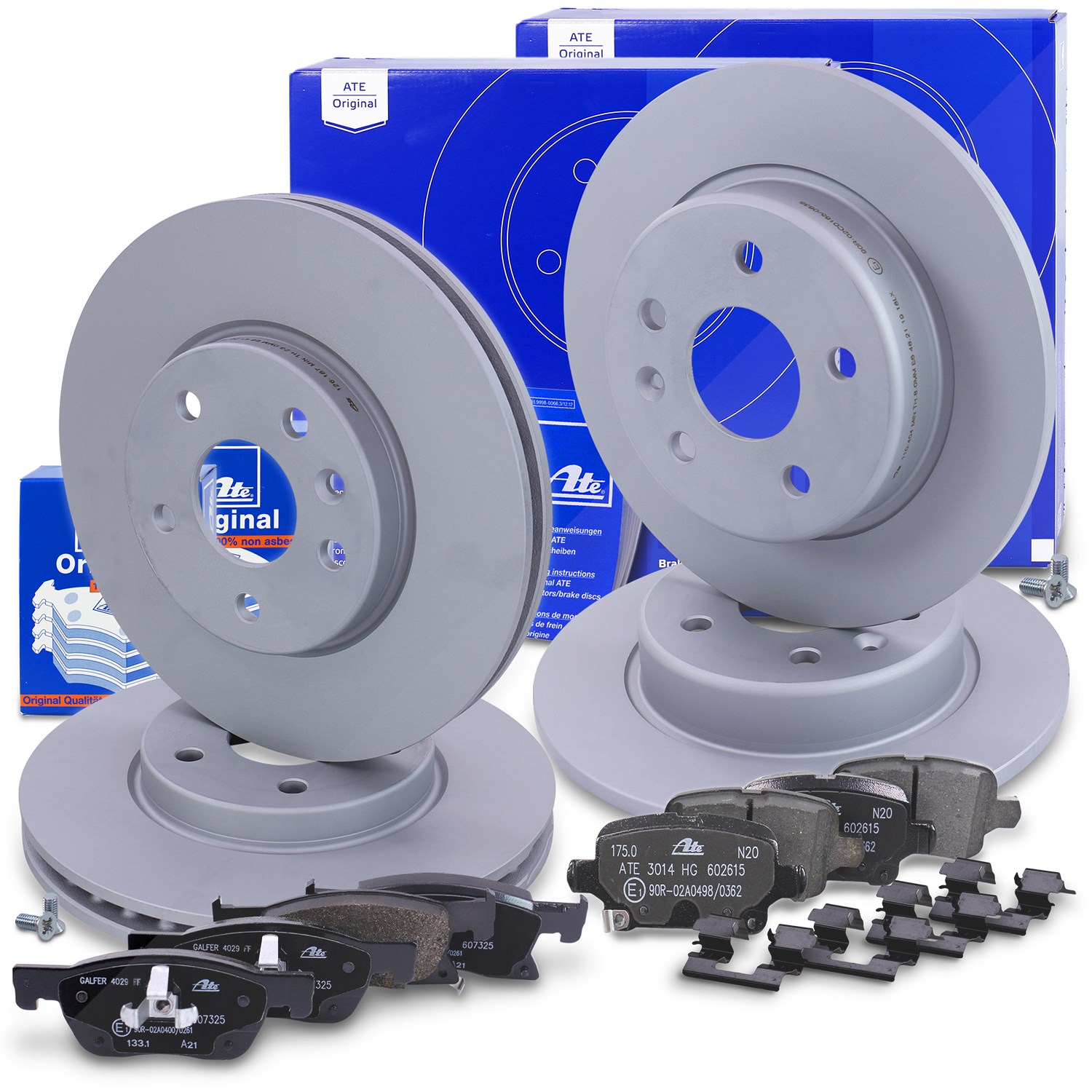 Ate Bremsscheiben +Bremsbeläge vorne+hinten [Hersteller-Nr. 40513769] für Opel