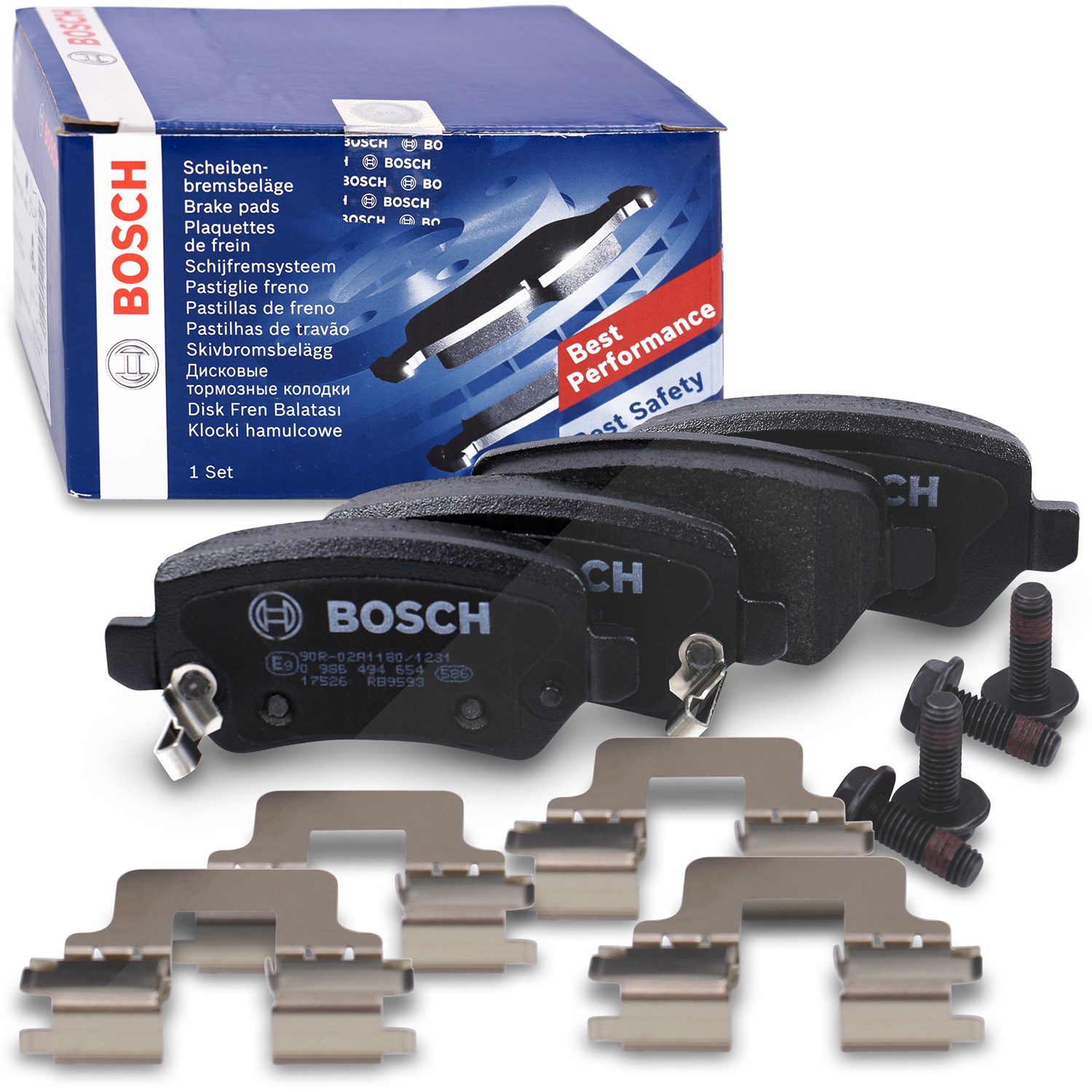 Bosch Bremsbelagsatz hinten [Hersteller-Nr. 0986494654] für Opel, Kia