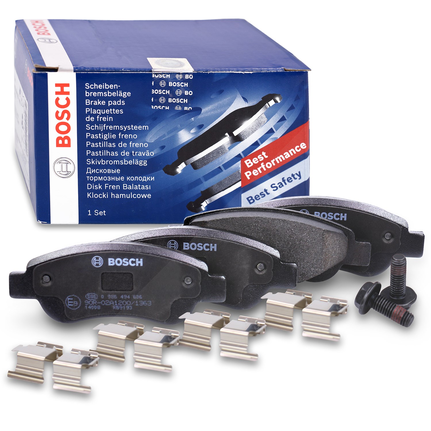 Bosch Bremsbelagsatz vorne [Hersteller-Nr. 0986494606] für Toyota, Peugeot, Citroën