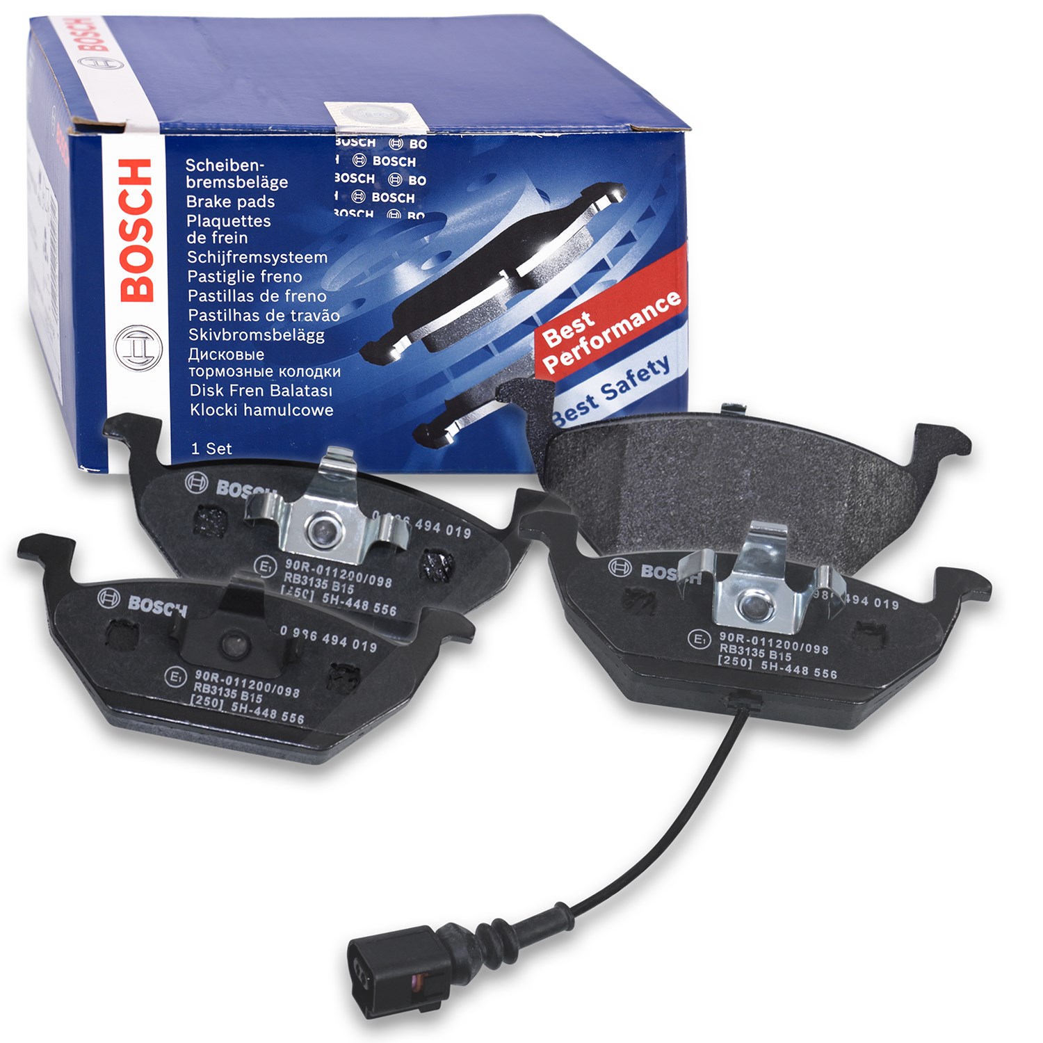 Bosch Bremsbeläge vorne (Satz) mit VWK [Hersteller-Nr. 0986494019] für VW, Skoda, Seat, Audi