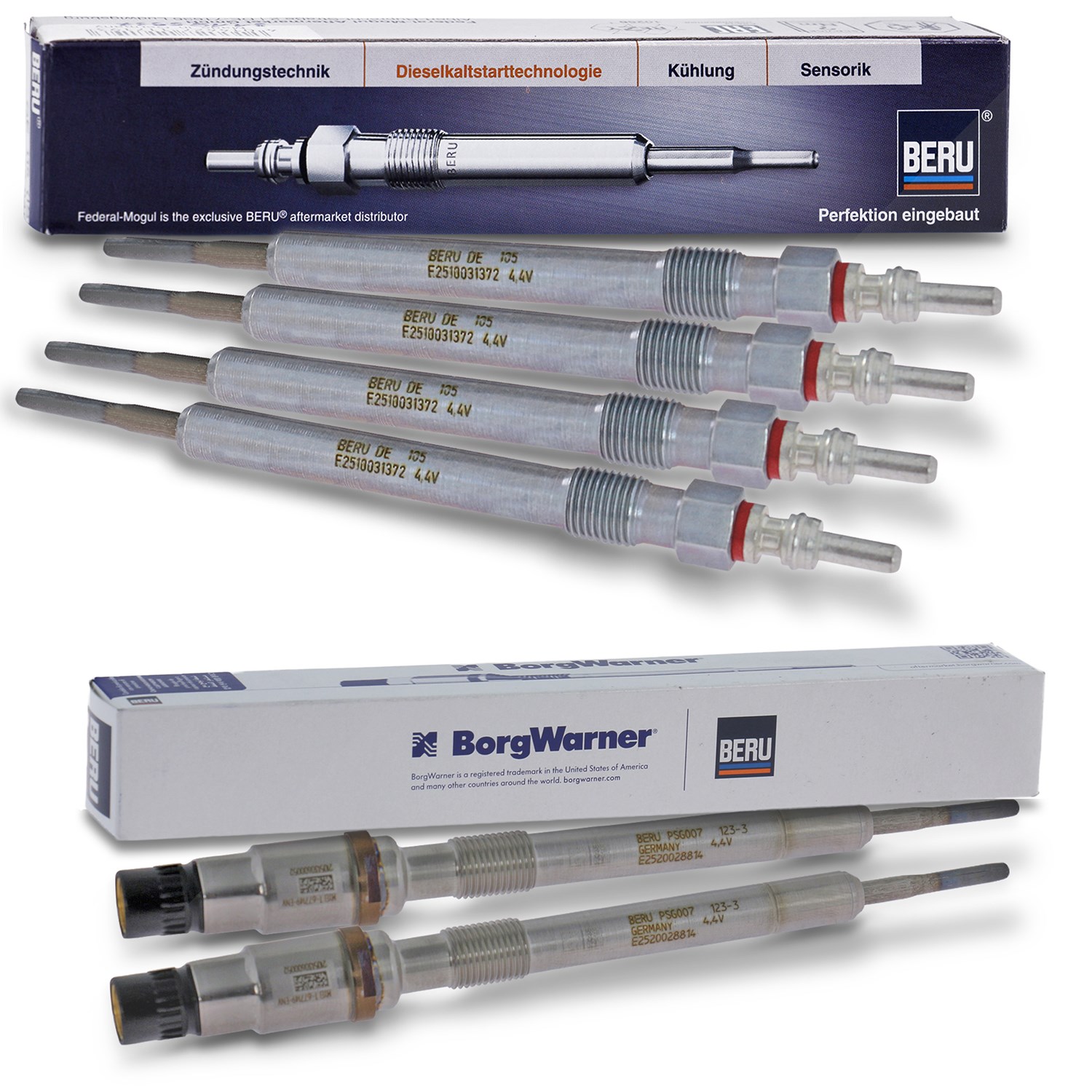 Beru 6x Glühkerze (2x Mit Drucksensor) [Hersteller-Nr. 40513990] für VW, Audi
