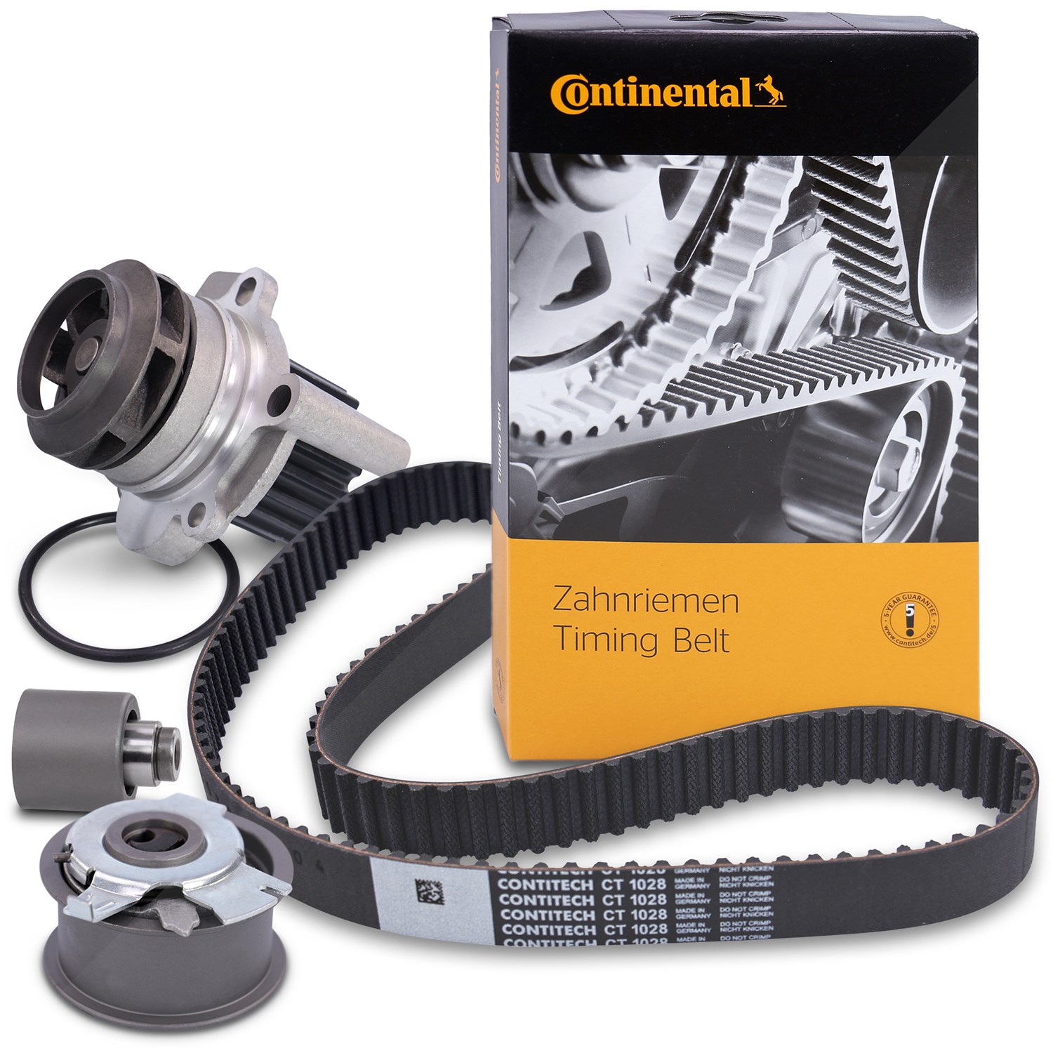 Continental Ctam Satz CONTITECH Zahnriemen +Spannrolle +Wapu [Hersteller-Nr. 34005443] für Audi, Seat, VW, Skoda, Ford
