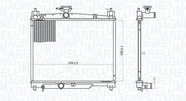 Magneti Marelli Kühler, Motorkühlung [Hersteller-Nr. 350213164800] für Toyota