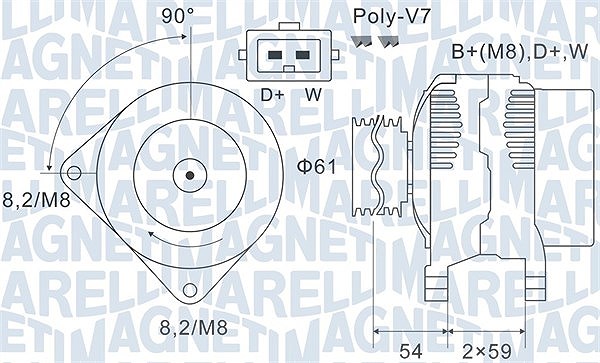 Magneti Marelli Generator [Hersteller-Nr. 063731143010] für VW, Seat, Audi, Mercedes-Benz