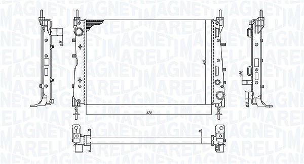 Magneti Marelli Kühler, Motorkühlung [Hersteller-Nr. 350213199100] für Fiat