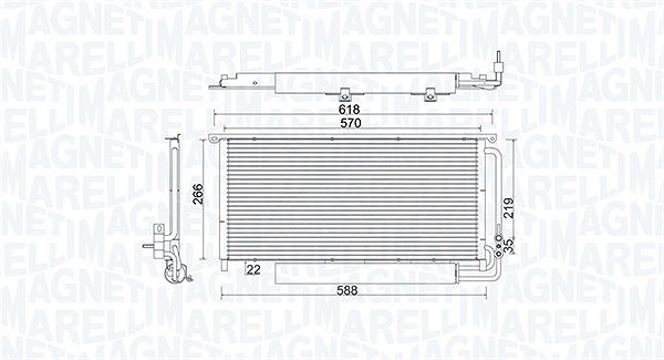 Magneti Marelli Kondensator, Klimaanlage [Hersteller-Nr. 350203922000] für Smart
