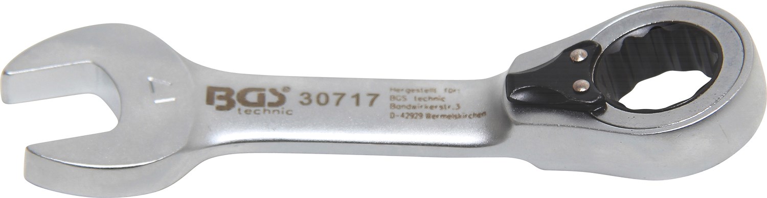 Bgs Ratschenring-Maulschlüssel - kurz - umschaltbar - SW 17 mm [Hersteller-Nr. 30717]