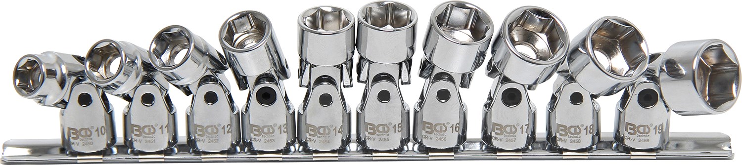 Bgs Kardangelenk-Einsatz-Satz Sechskant - 3/8 - SW 10-19 mm 10-tlg. [Hersteller-Nr. 205]