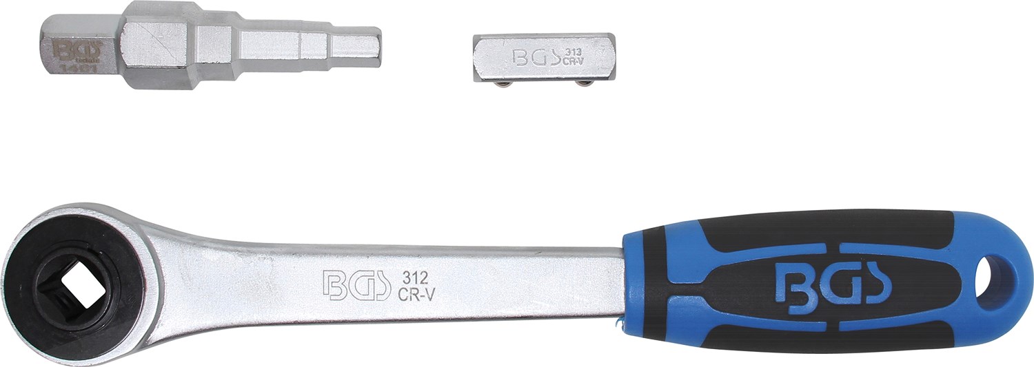 Bgs Durchsteckknarre mit Adapter und Stufenschlüssel - Vierkant 1/2 [Hersteller-Nr. 314]