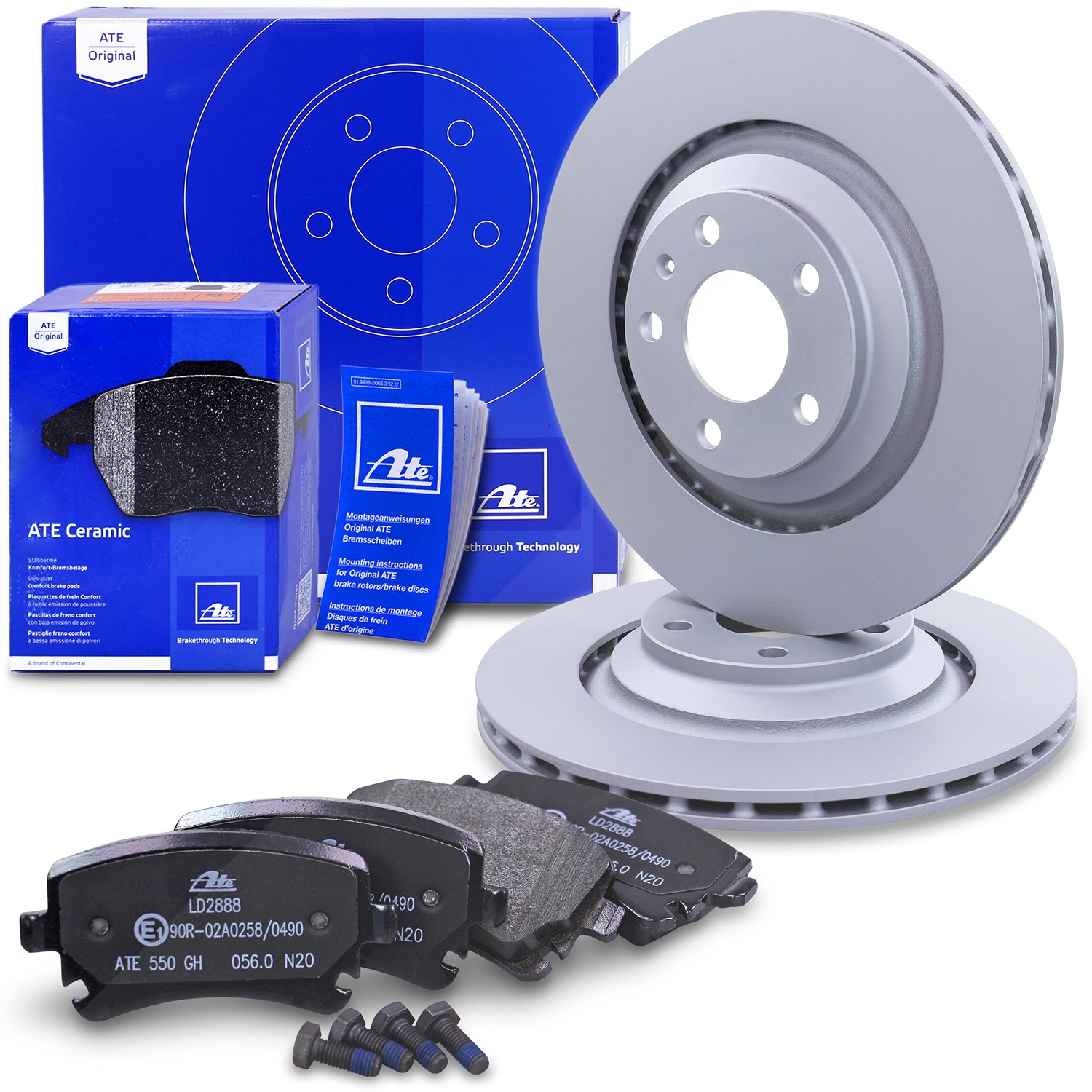 Ate Bremsscheiben +CERAMIC Bremsbeläge hinten [Hersteller-Nr. 10697141] für Audi