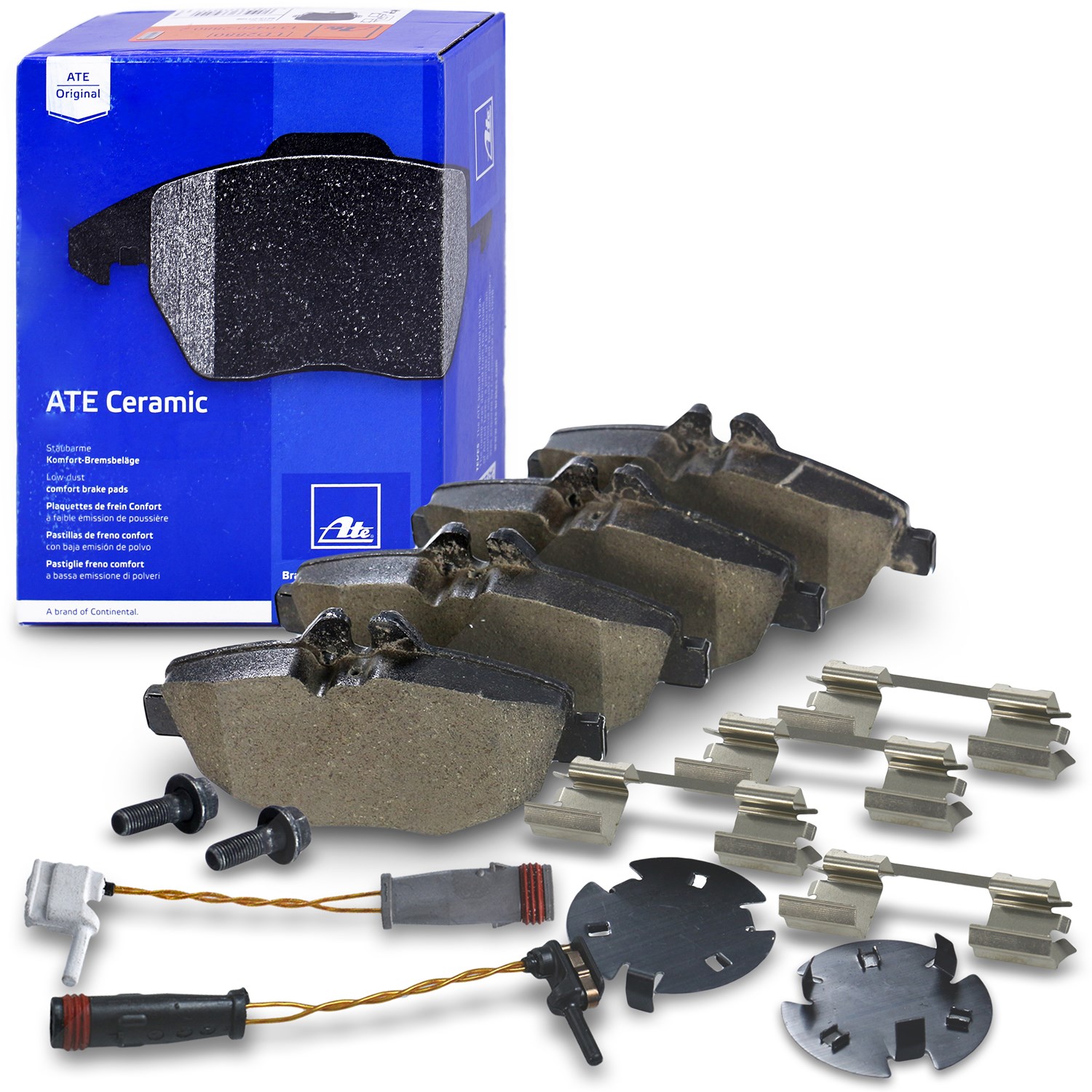 Ate CERAMIC Bremsbelagsatz mit Warnkontakt vorne [Hersteller-Nr. 13.0470-3999.2] für Mercedes-Benz