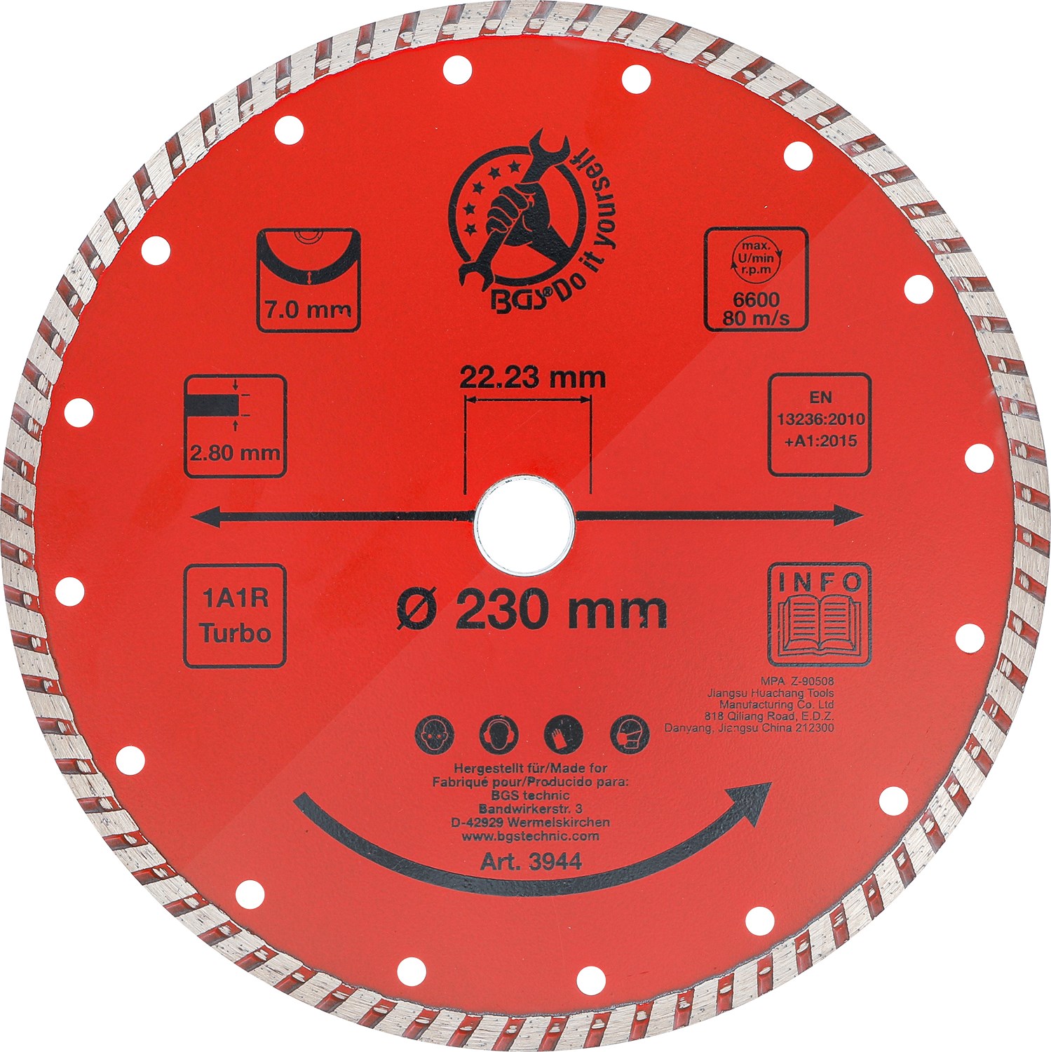 Bgs Do It Yourself Turbo-Trennscheibe, Ø 230 mm [Hersteller-Nr. 3944]