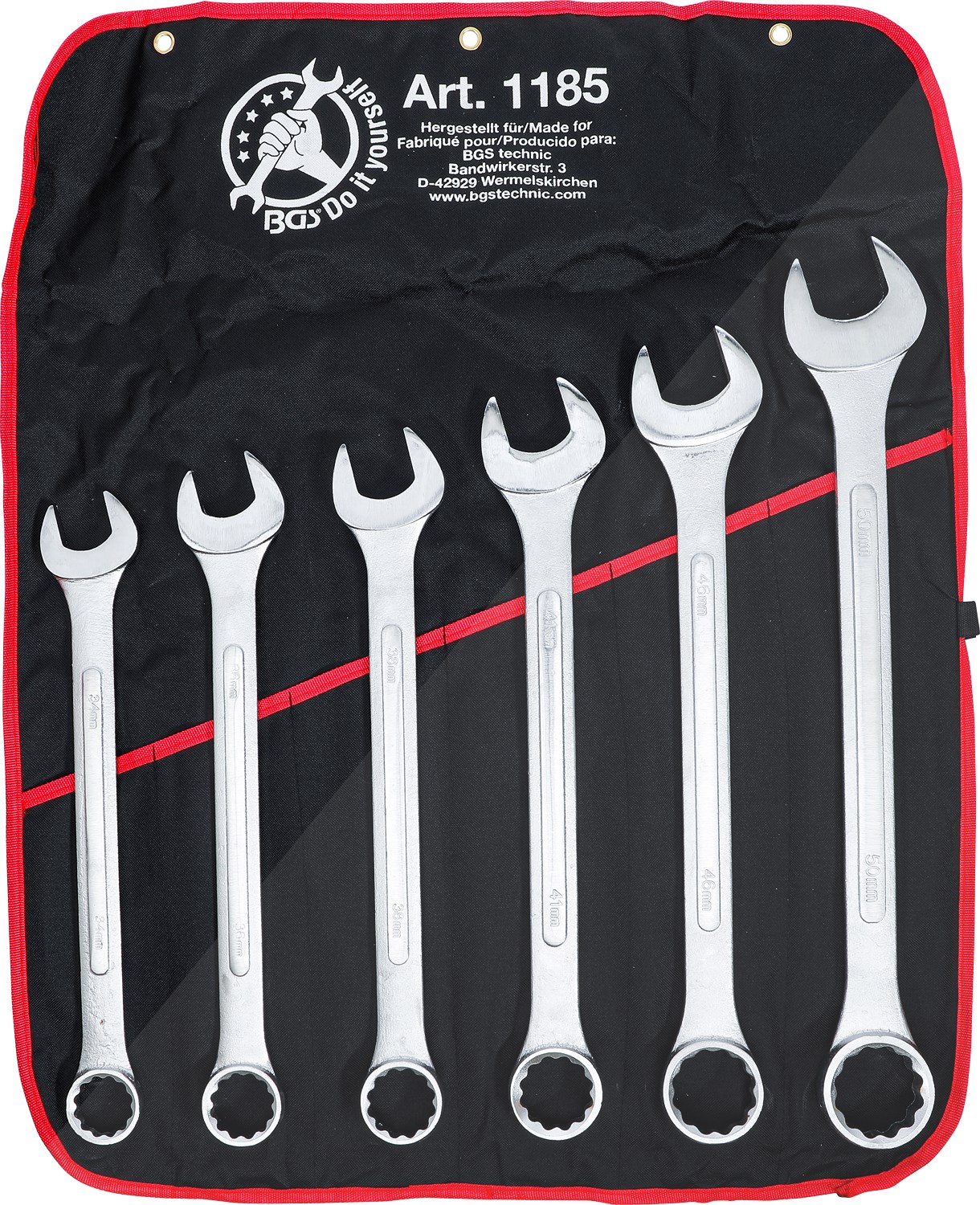 Bgs Do It Yourself Maul-Ringschlüssel-Satz, XXL, SW 34 - 50 mm, 6-tlg. [Hersteller-Nr. 1185]