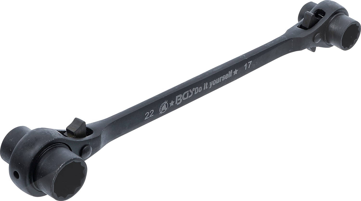 Bgs Do It Yourself Gerüstbauer-Knarre, 4-in-1, SW 14 - 17 - 19 - 22 mm [Hersteller-Nr. 6843]