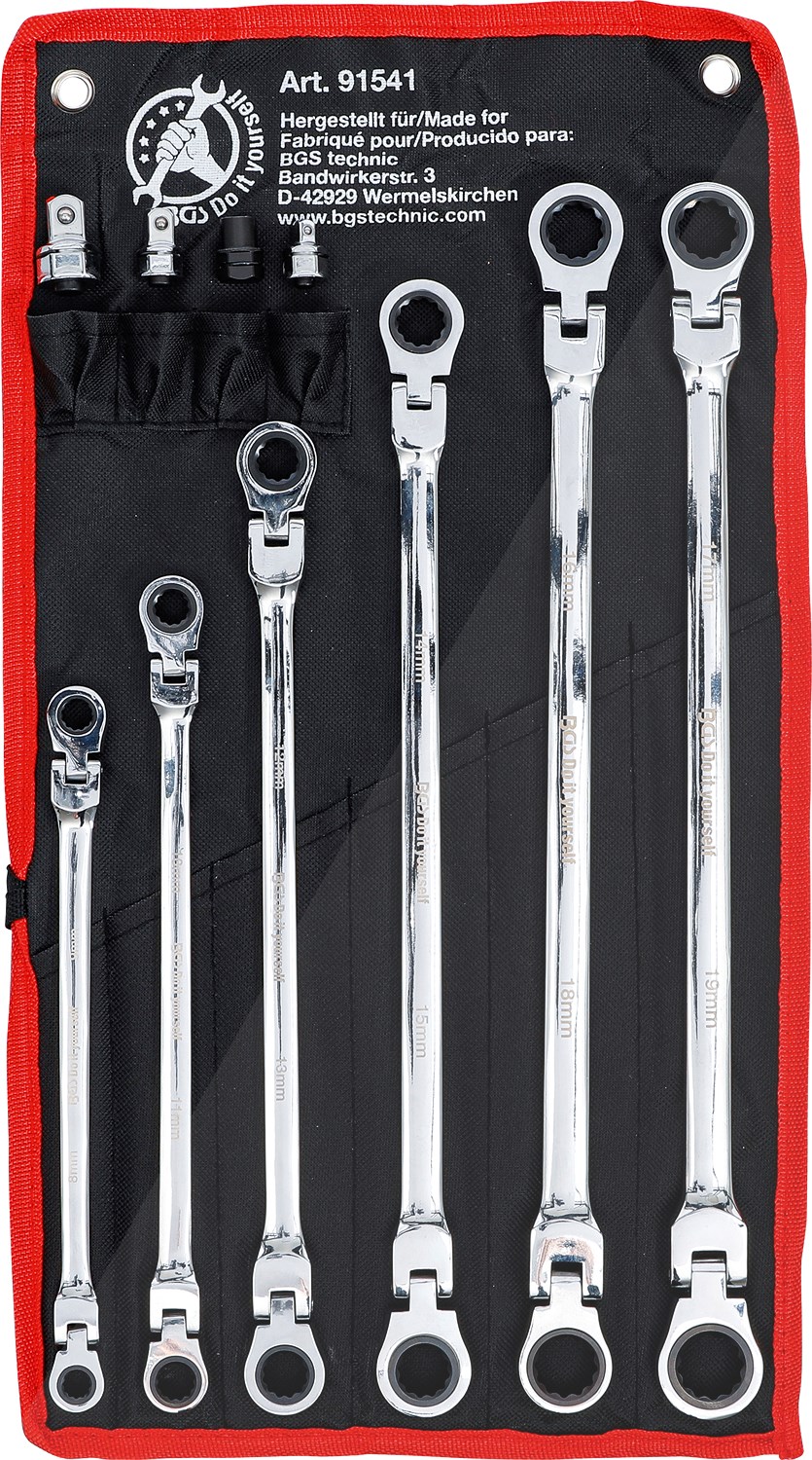 Bgs Do It Yourself Doppel-Ratschen-Gelenkschlüssel-Satz, SW 8 - 19 mm, 10-tlg. [Hersteller-Nr. 91541]