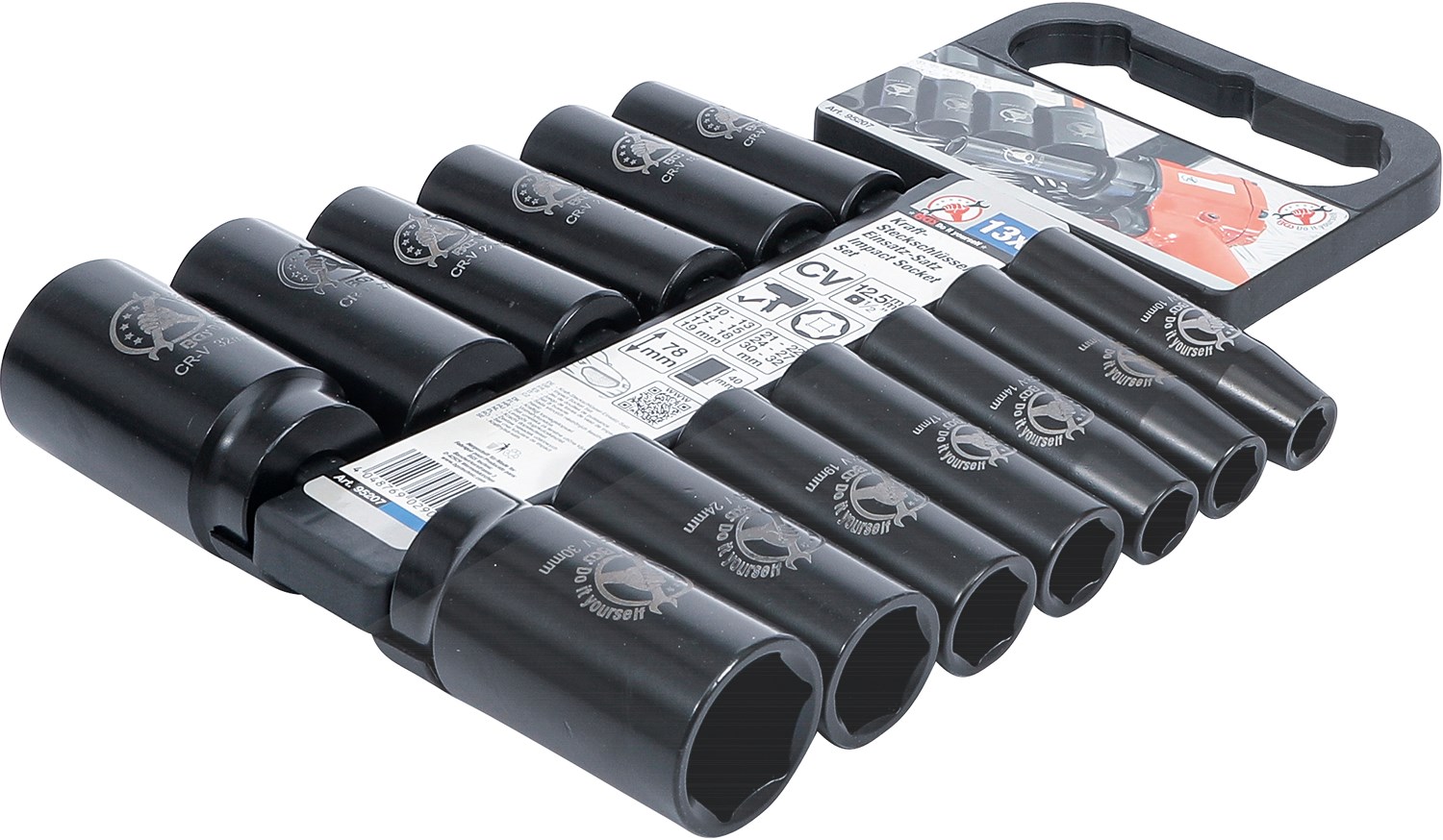 Bgs Do It Yourself Kraft-Steckschlüssel-Einsatz-Satz, 1/2, SW 10 - 32 mm, 13-tlg. [Hersteller-Nr. 95207]