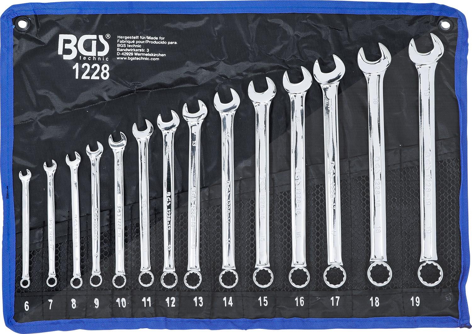Bgs Maul-Ringschlüssel-Satz - extra lang - SW 6 - 19 mm - 14-tlg. [Hersteller-Nr. 1228]