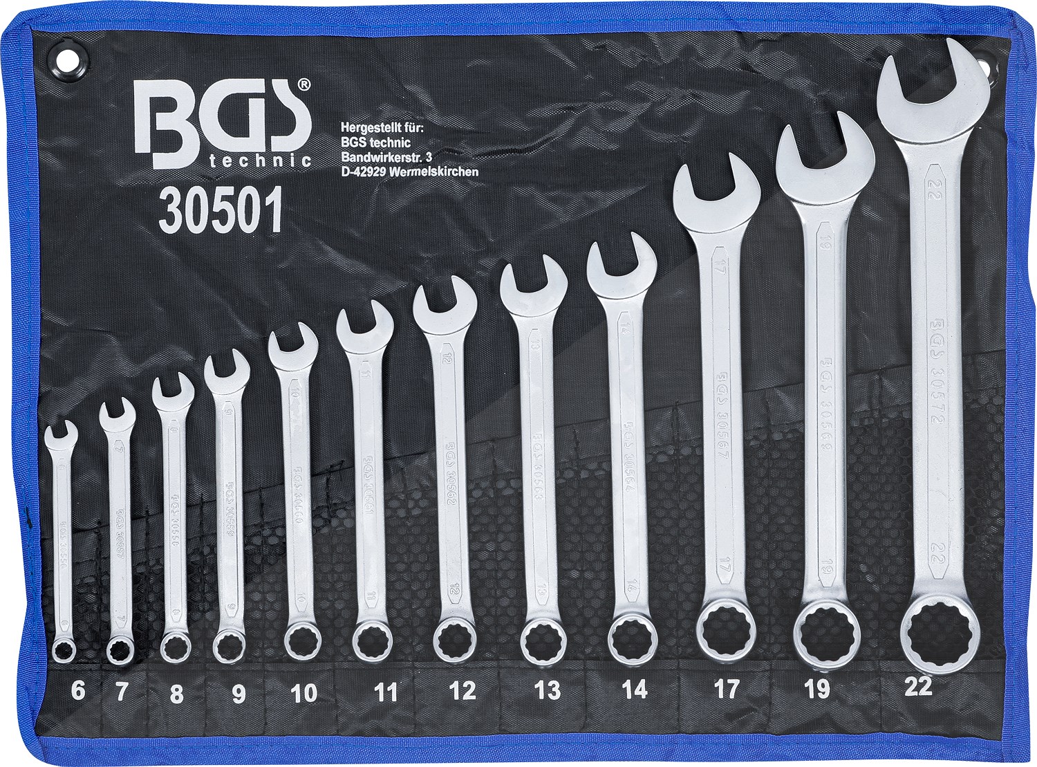 Bgs Maul-Ringschlüssel-Satz - SW 6 - 22 mm - 12-tlg. [Hersteller-Nr. 30501]