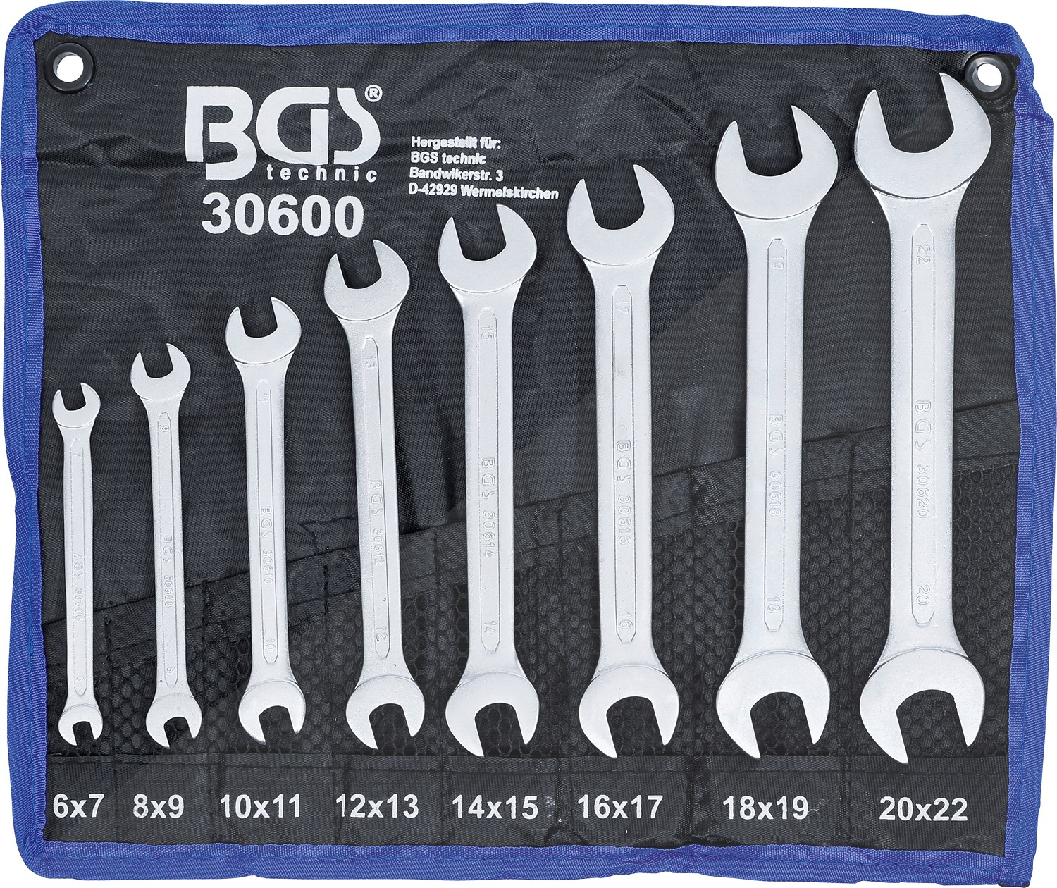 Bgs Doppel-Maulschlüssel-Satz - SW 6 - 22 mm - 8-tlg. [Hersteller-Nr. 30600]