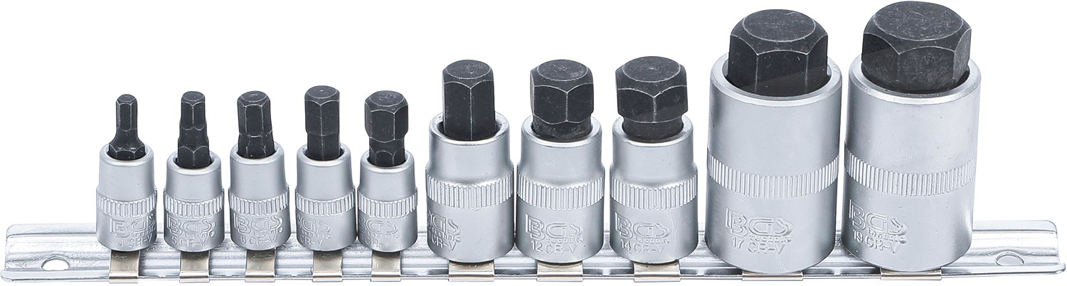 Bgs Bit-Einsatz-Satz - extra kurz - Sechskant 4 - 19 mm - 10-tlg. [Hersteller-Nr. 5099]