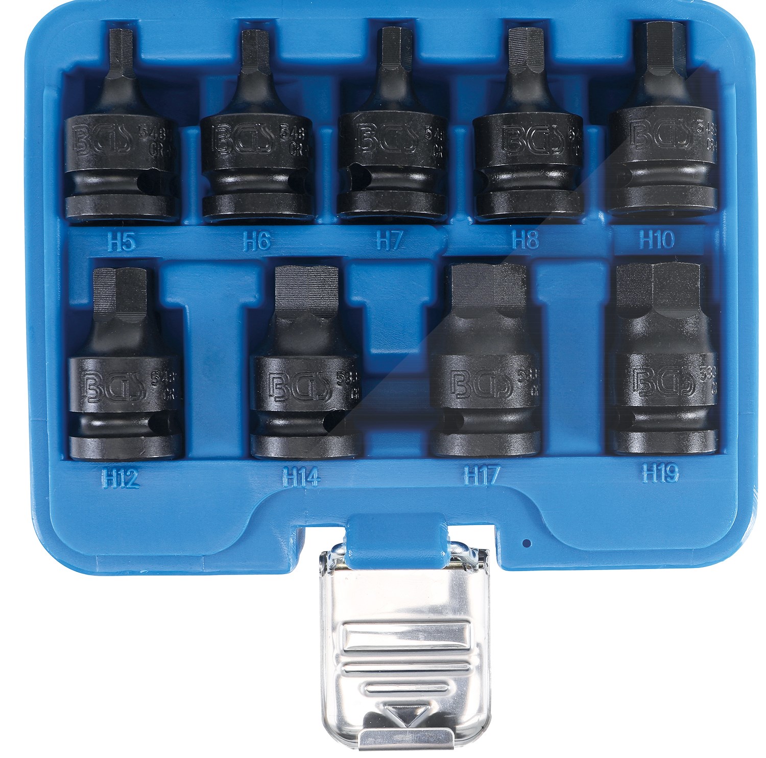 Bgs Kraft-Bit-Einsatz-Satz - 1/2 - Sechskant 5 - 19 mm - 9-tlg. [Hersteller-Nr. 5485]