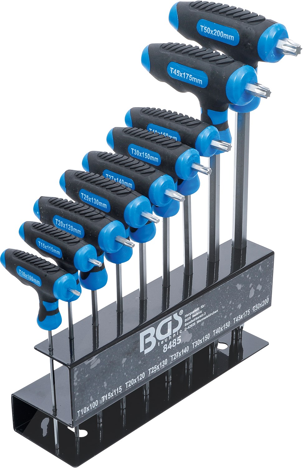 Bgs T-Griff-Schlüssel-Satz - T-Profil (für Torx) T10 - T50 - 9-tlg. [Hersteller-Nr. 8485]