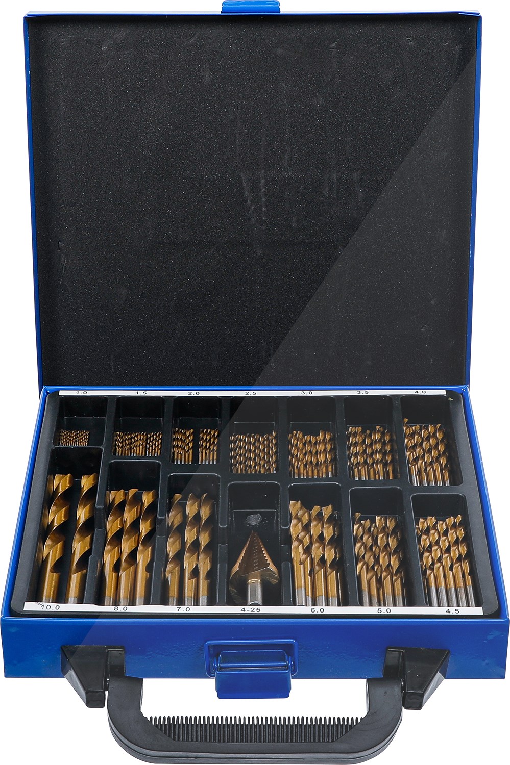 Bgs Spiral- und Stufenbohrer-Satz - Titan nitriert - 1-10mm 119-tlg. [Hersteller-Nr. 2009]