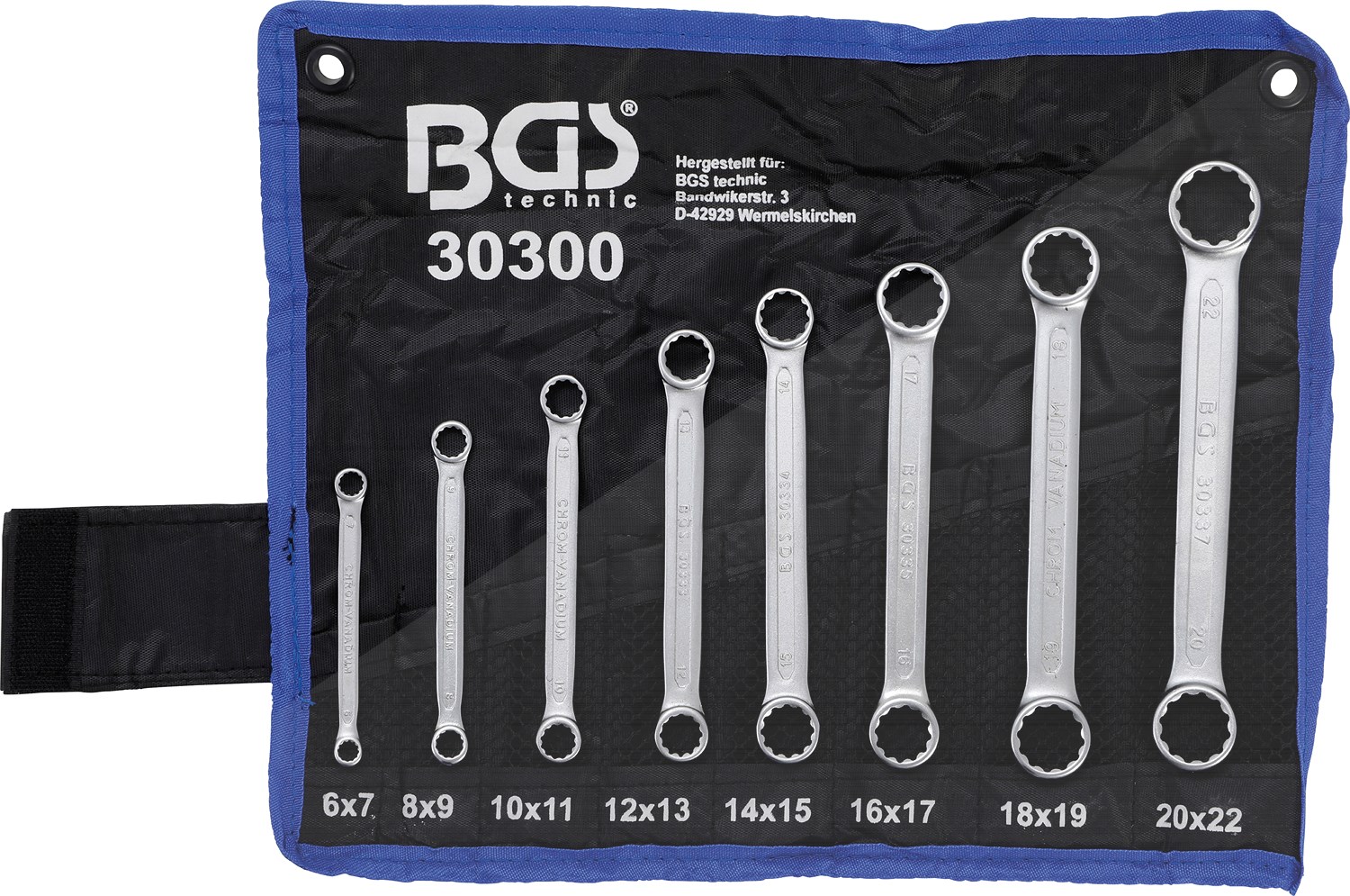 Bgs Doppel-Ringschlüssel-Satz - extra flach - SW 6 - 22 mm - 8-tlg. [Hersteller-Nr. 30300]