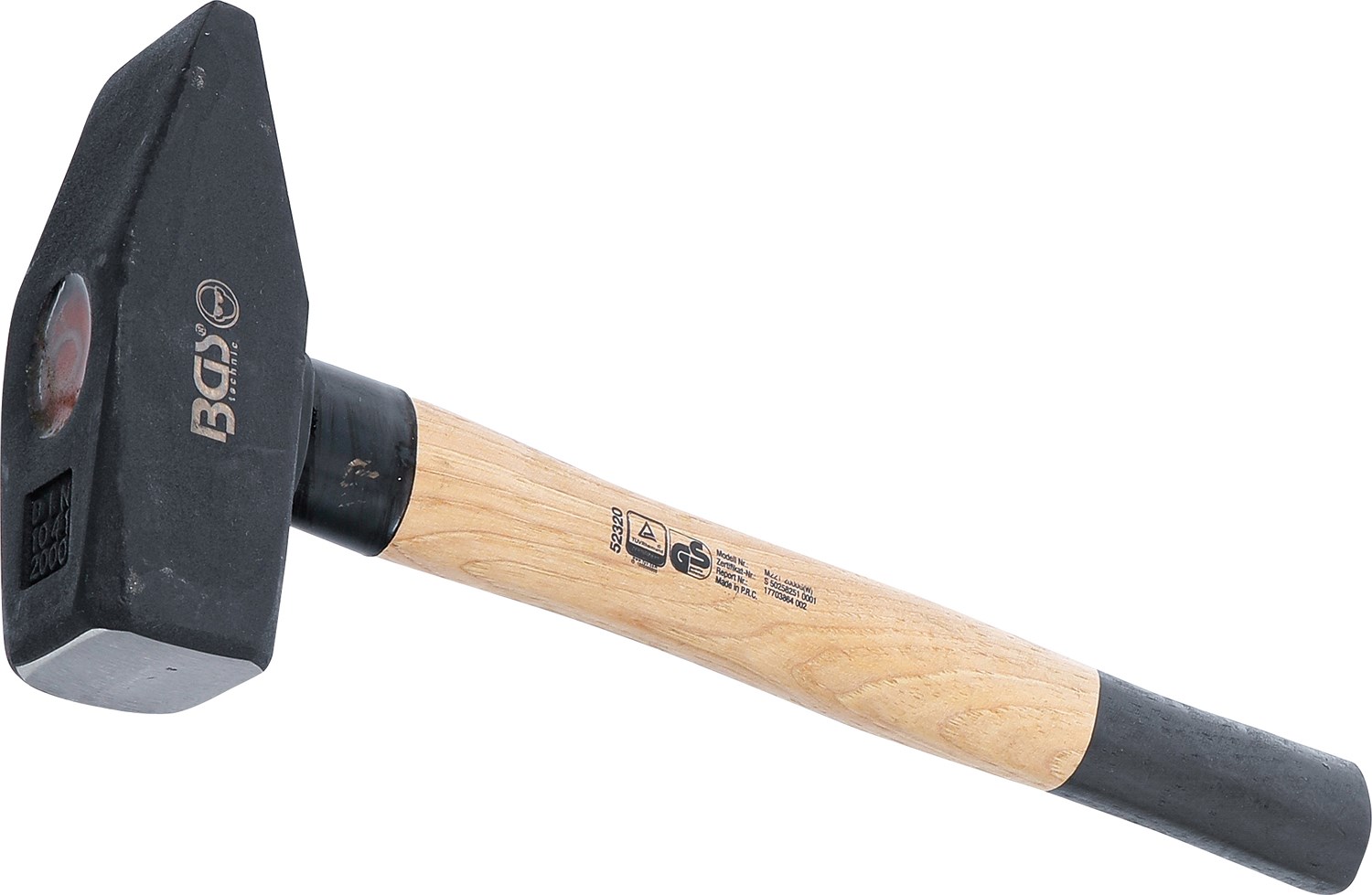 Bgs Schlosserhammer - Hickory-Stiel - DIN 1041 - 2000 g [Hersteller-Nr. 52320]