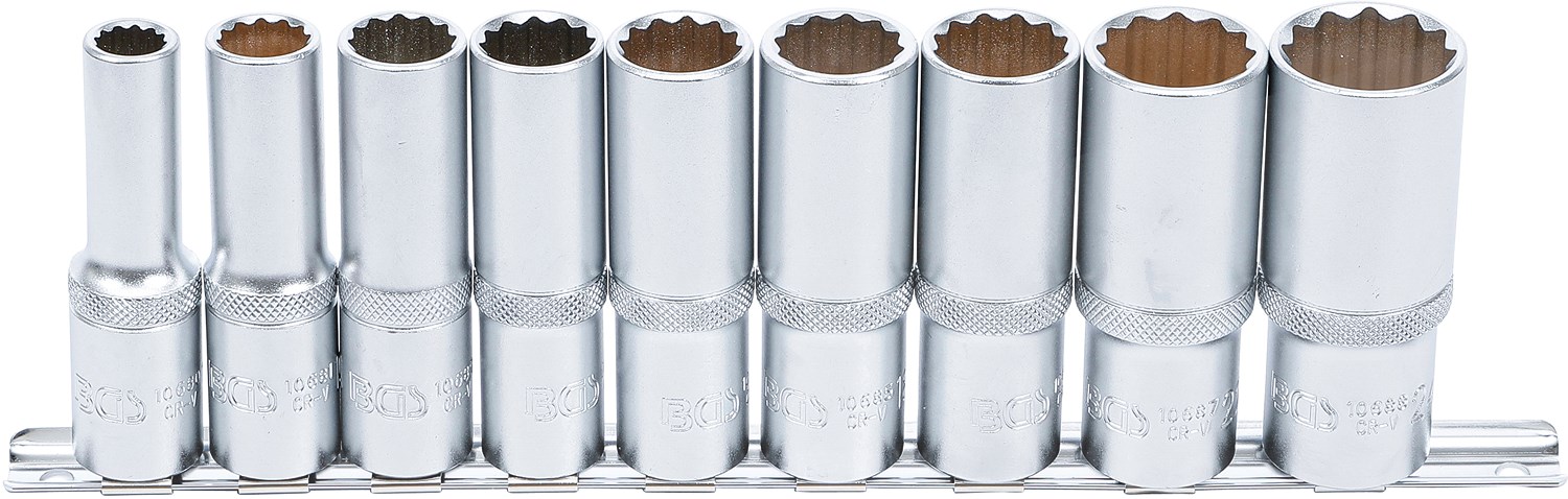Bgs Steckschlüssel-Einsatz-Satz, tief - 1/2 - SW 10 - 24 mm - 9-tlg. [Hersteller-Nr. 5253]