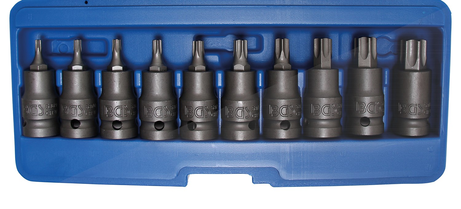 Bgs Kraft-Bit-Einsatz-Satz - 1/2 - T-Profil T20 - T70 - 10-tlg. [Hersteller-Nr. 5097]