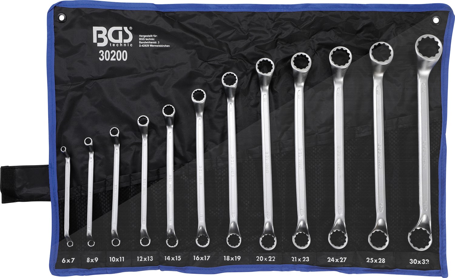 Bgs Doppel-Ringschlüssel-Satz - tief gekröpft - SW 6-32 mm - 12-tlg. [Hersteller-Nr. 30200]