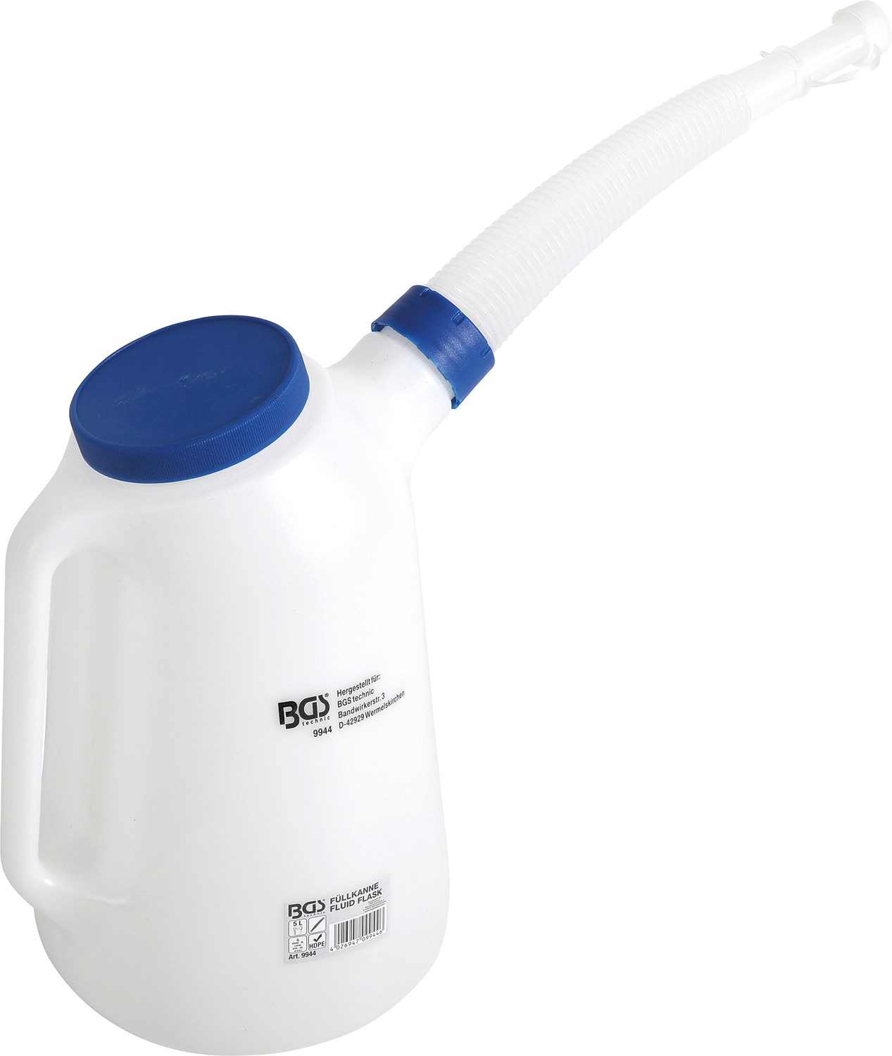 Bgs Füllkanne mit flexiblem Ausgussstutzen und Deckel - 5 l [Hersteller-Nr. 9944]