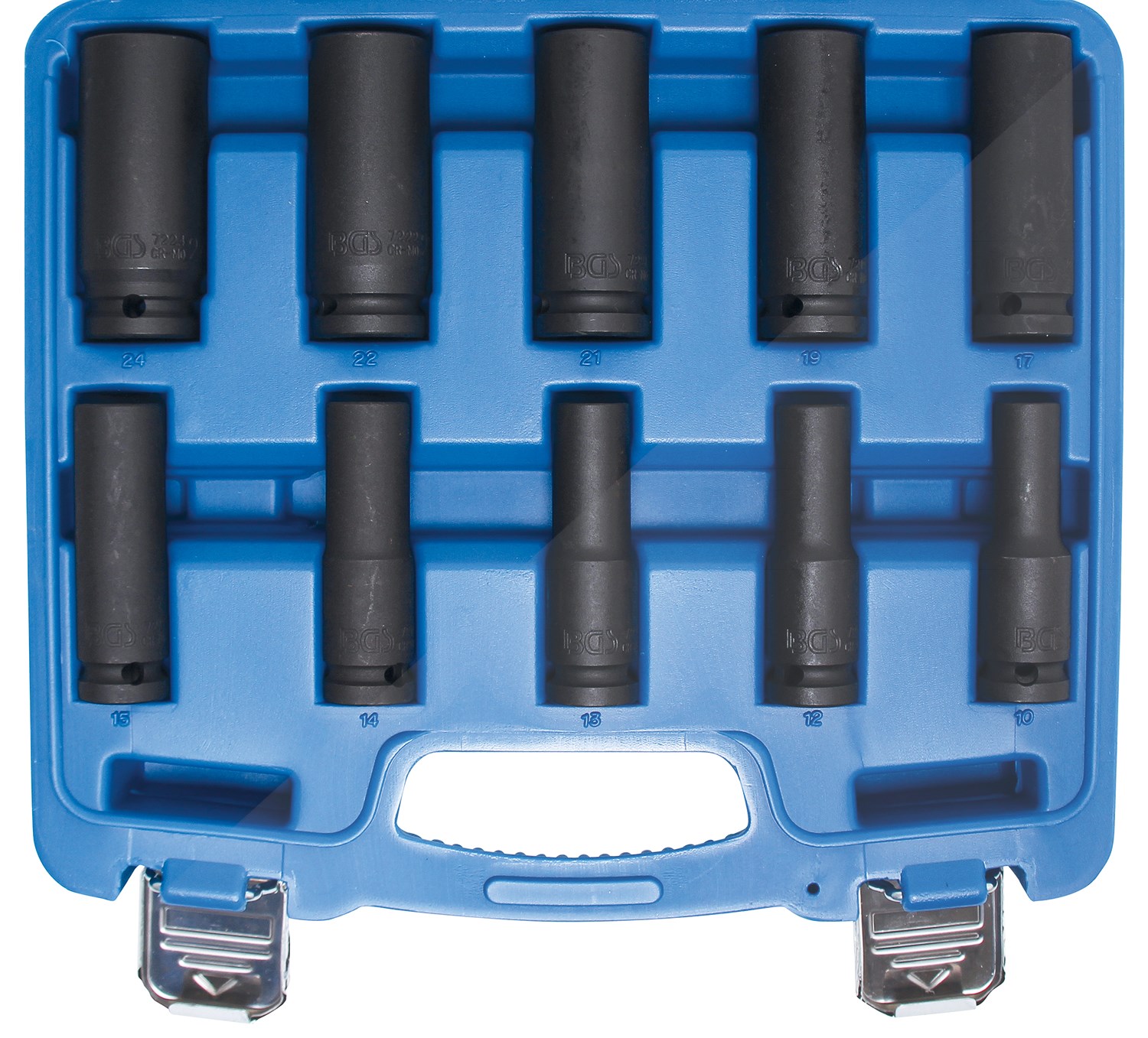 Bgs Kraft-Steckschlüssel-Einsatz-Satz, tief - 1/2 - SW 10 - 24 mm [Hersteller-Nr. 5206]