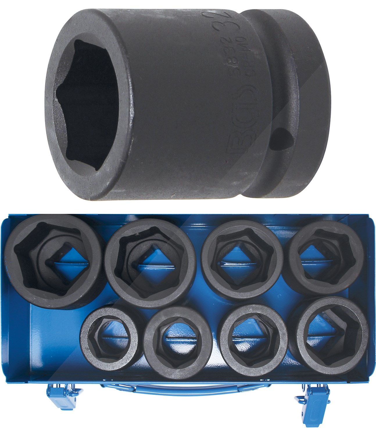 Bgs Kraft-Steckschlüssel-Einsatz-Satz Sechskant - 1 - SW 27 - 50 mm [Hersteller-Nr. 5245]
