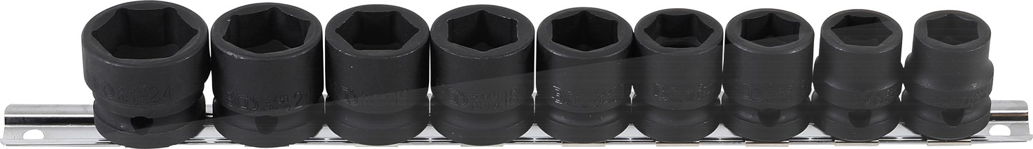 Bgs Kraft-Steckschlüssel-Einsatz-Satz, extra flach 1/2 - SW 13-24 mm [Hersteller-Nr. 9551]