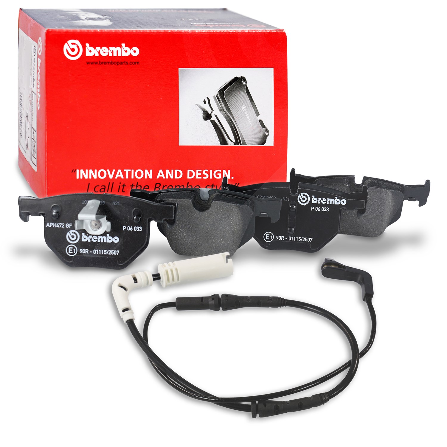 Brembo Bremsbelagsatz +Warnkontakt hinten [Hersteller-Nr. 40438491] für BMW